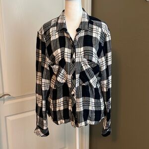Rails Dylan Plaid Shirt Size Small White/Navy/Forest
